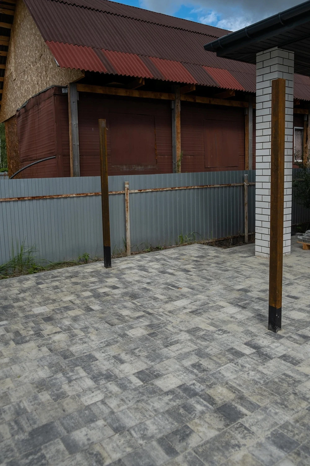 Укладка плитки Старый город, Антрацит в СНТ Медик