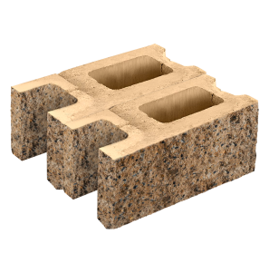 Заборный блок колотый, стеновой утолщенный, 380*380*140мм, степняк