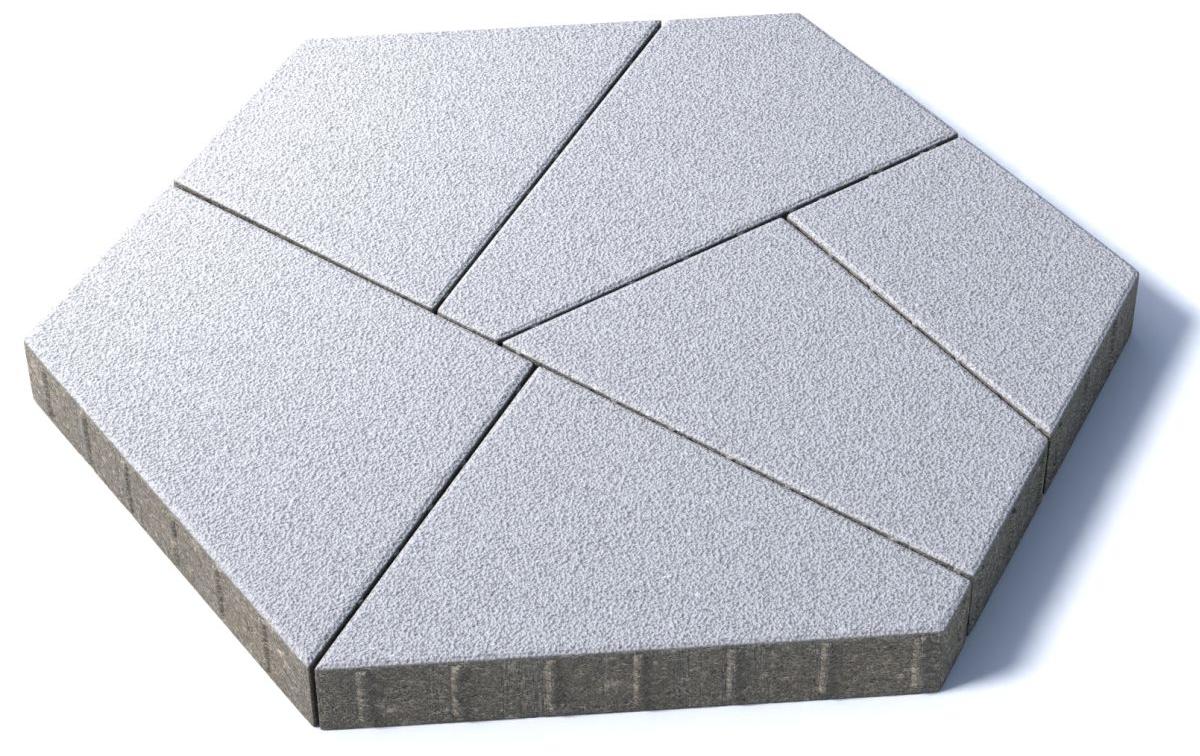 Тротуарная плитка Мозаика, 80 мм, мрамор, белый