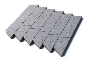 Тротуарная плитка Трапеция, 80 мм, мрамор, белый с черным