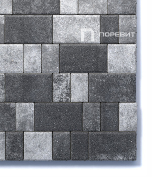 Тротуарная плитка Б.1.Фсм.6 гладкий листопад (черный, белый) - Антрацит Тротуарная плитка Б.1.Фсм.6 гладкий листопад (черный, белый) - Антрацит