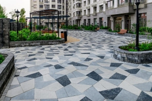 Тротуарная плита Мозаика, 80 мм, серый